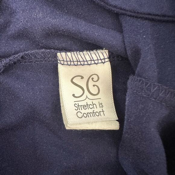 Stretch is Comfort Leggings Womens Medium Blue Capri Pocket High Rise Athleisure - Picture 5 of 8